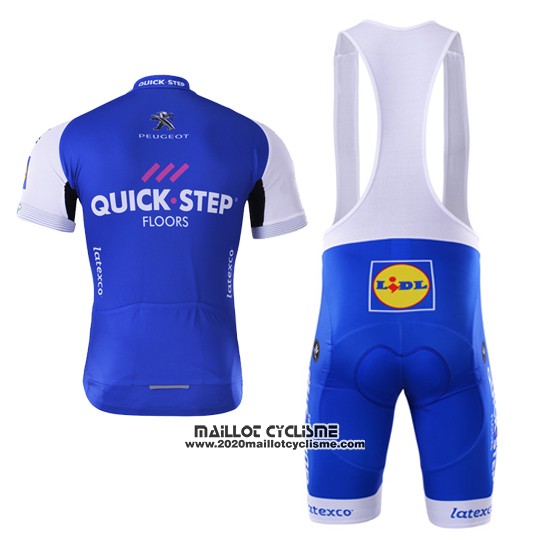2017 Maillot Ciclismo Quick Step Floor Bleu Manches Courtes et Cuissard
